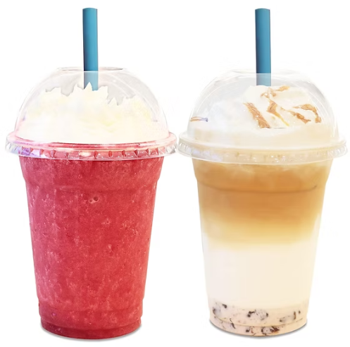 Reusable Plastic Domed Lid Smoothie Cups